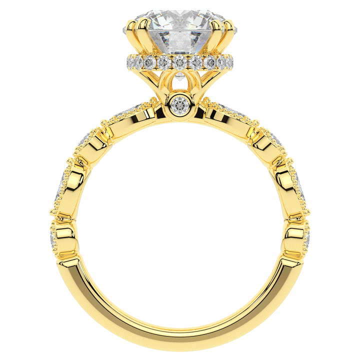 3.60CT.TW ROUND LAB DIAMOND SOLITAIRE ENGAGEMENT RING - Nazarelle