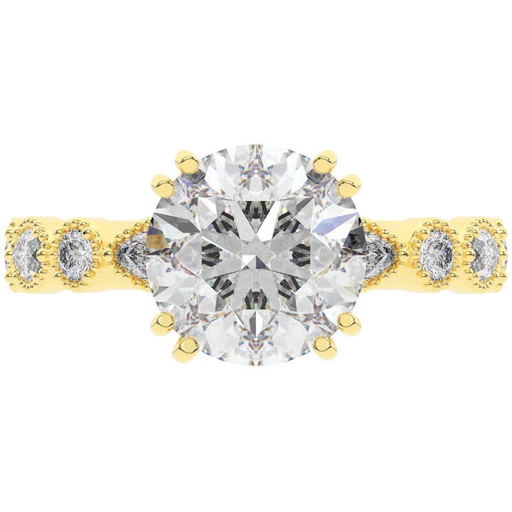 3.60CT.TW ROUND LAB DIAMOND SOLITAIRE ENGAGEMENT RING - Nazarelle