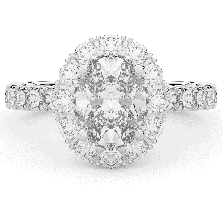 3.40CT.TW OVAL LAB DIAMOND HALO ENGAGEMENT RING - Nazarelle