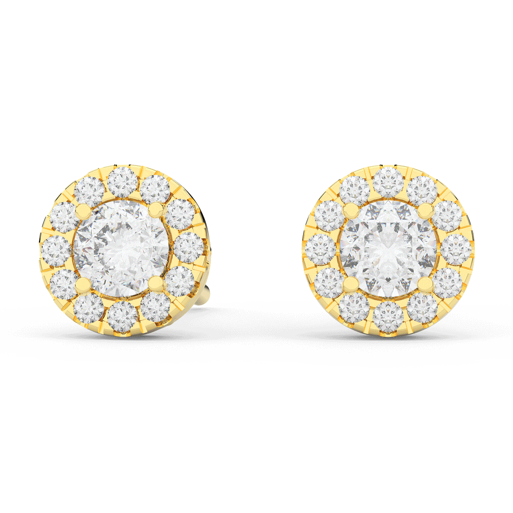 0.75CT.TW ROUND LAB DIAMOND HALO STUD EARRINGS