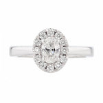 14K White Gold Oval Diamond Engagement Ring - Nazarelle
