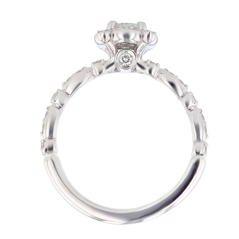 14K White Gold Princess Cut Diamond Engagement Ring - Nazarelle