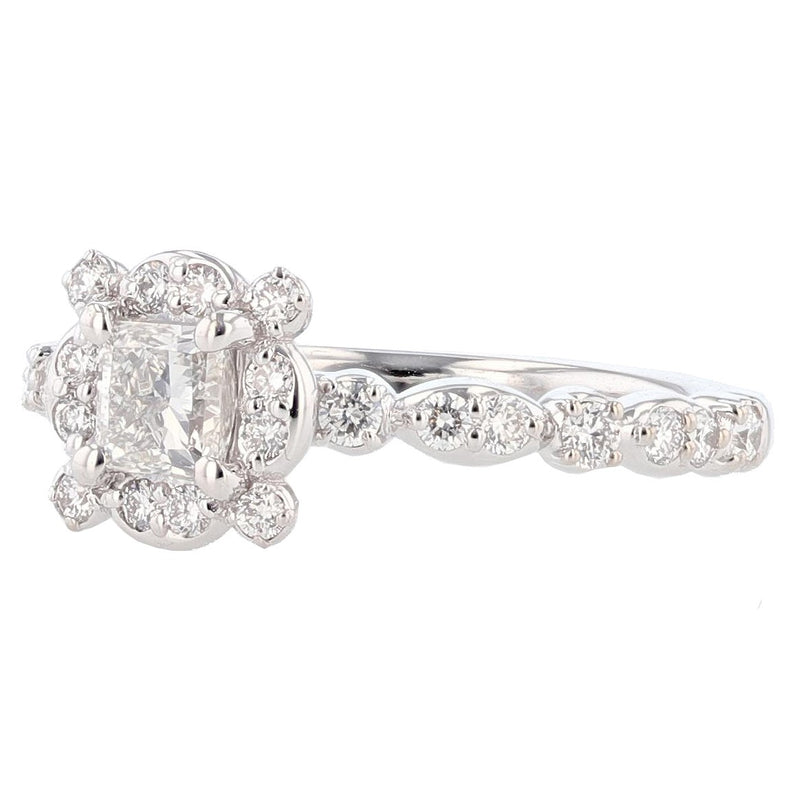 14K White Gold Princess Cut Diamond Engagement Ring - Nazarelle