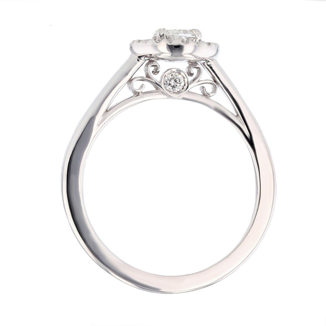 14K White Gold Oval Diamond Engagement Ring - Nazarelle