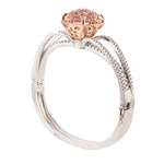 14K White and Rose Gold Cushion Morganite and Diamond Bangle - Nazarelle