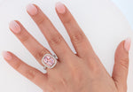 14K Rose Gold Cushion Morganite and Diamond Ring - Nazarelle