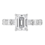 Emerald Cut Accented Pave’ Halo Diamond Ring - Nazarelle