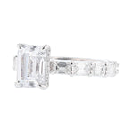 14K White Gold Emerald Cut Diamond Engagement Ring - Nazarelle