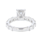 14K White Gold Emerald Cut Diamond Engagement Ring - Nazarelle