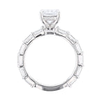 14K White Gold Emerald Cut Diamond Engagement Ring - Nazarelle