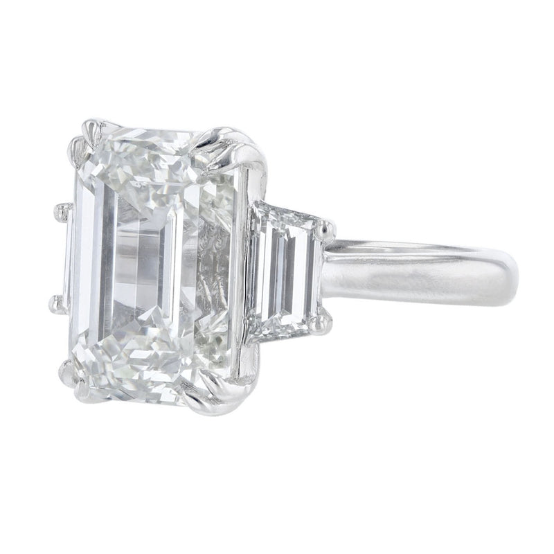 Three Stone Emerald Cut Diamond Engagement Ring, 11.29ct. - Nazarelle