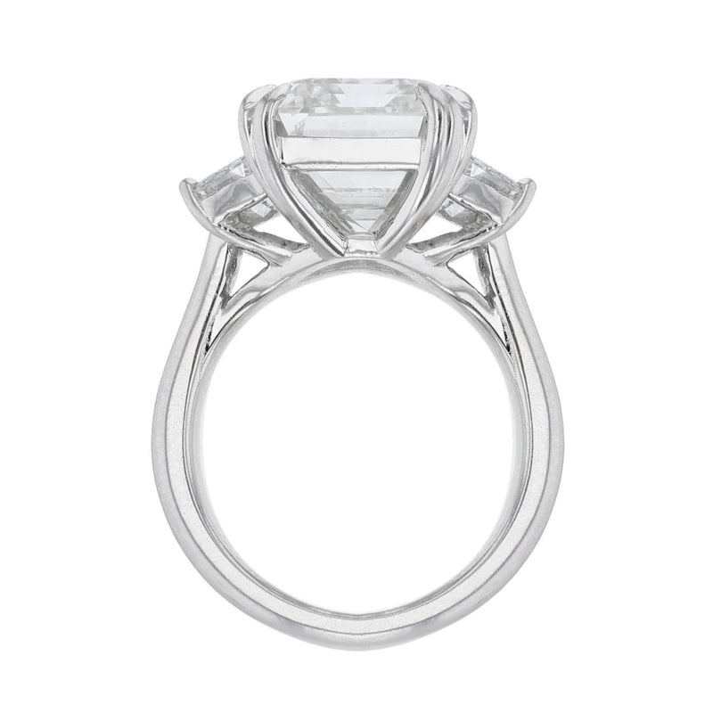 Three Stone Emerald Cut Diamond Engagement Ring, 11.29ct. - Nazarelle