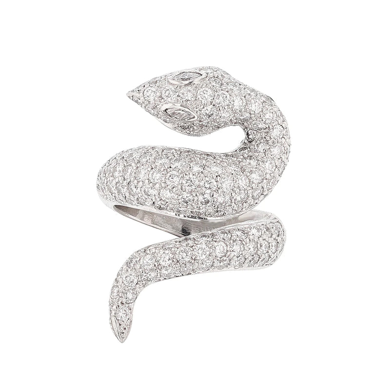 Diamond Snake Wrap Ring - Nazarelle