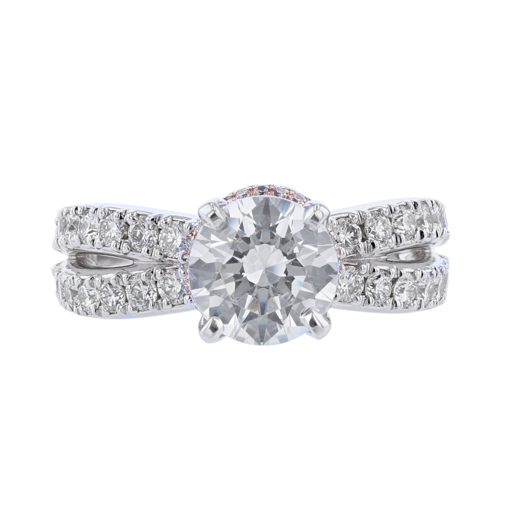 Rose Gold Under Halo Diamond Ring - Nazarelle