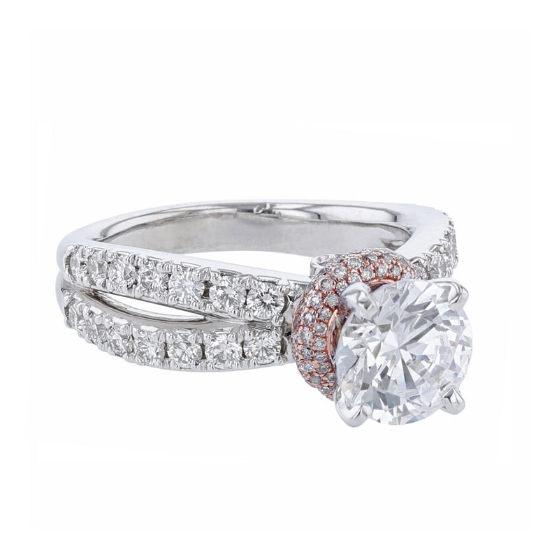 Rose Gold Under Halo Diamond Ring - Nazarelle