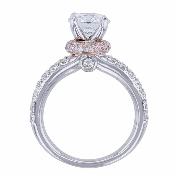 Rose Gold Under Halo Diamond Ring - Nazarelle