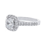 Cushion Shape Halo Diamond Engagement Ring, 0.64ct. - Nazarelle