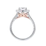 14K White and Rose Gold Round Diamond Engagement Ring - Nazarelle