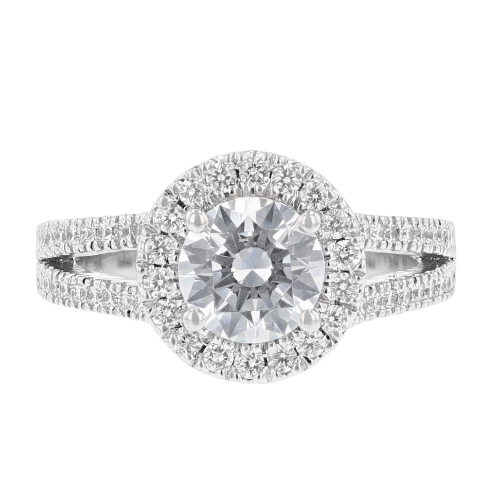 14K White and Rose Gold Round Diamond Engagement Ring - Nazarelle