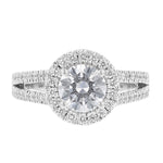 14K White and Rose Gold Round Diamond Engagement Ring - Nazarelle