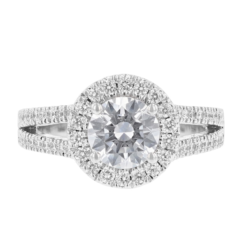 14K White and Rose Gold Round Diamond Engagement Ring - Nazarelle