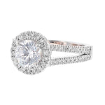 14K White and Rose Gold Round Diamond Engagement Ring - Nazarelle