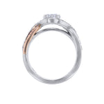 Twisted Halo Pink Sapphire Diamond Ring - Nazarelle