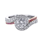 Twisted Halo Pink Sapphire Diamond Ring - Nazarelle