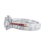 Twisted Halo Pink Sapphire Diamond Ring - Nazarelle