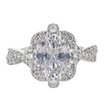 18K White and 14K Rose Gold Oval Diamond Engagement Ring - Nazarelle