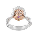 18K White and 14K Rose Gold Oval Diamond Engagement Ring - Nazarelle