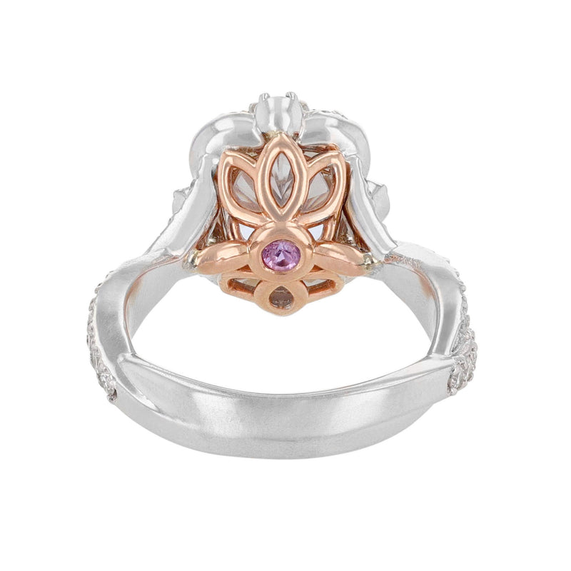 18K White and 14K Rose Gold Oval Diamond Engagement Ring - Nazarelle