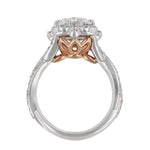 18K White and 14K Rose Gold Oval Diamond Engagement Ring - Nazarelle