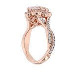 14K Rose Gold Oval Diamond Engagement Ring - Nazarelle