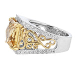 14K White and Yellow Gold Scapolite and Diamond Ring - Nazarelle