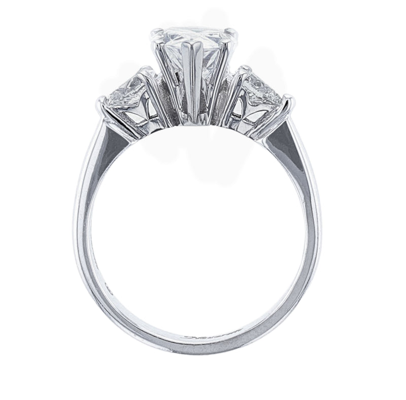 Three Stone Pear Diamond Engagement Ring - Nazarelle