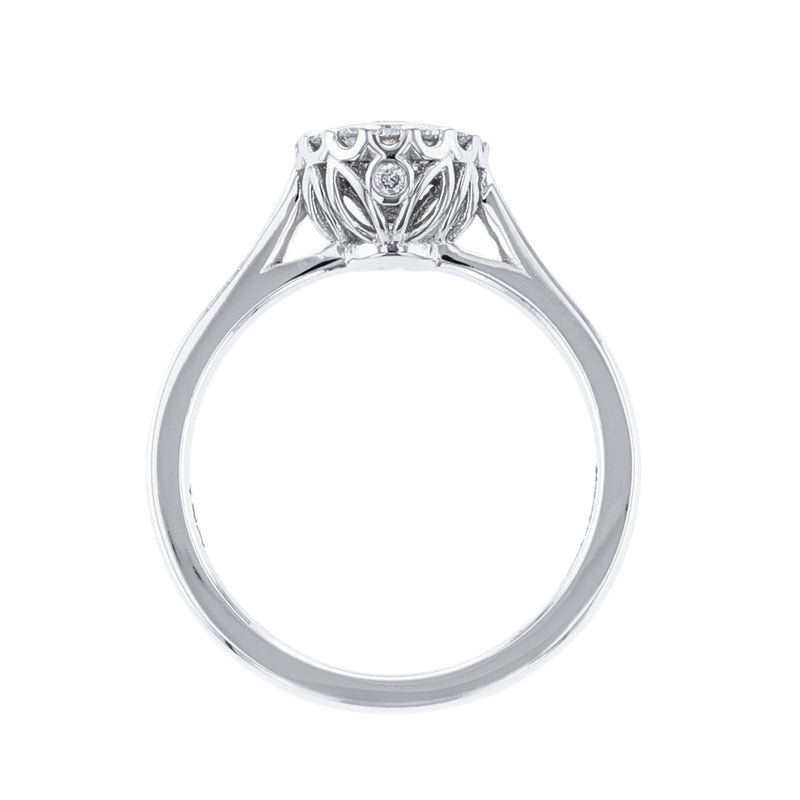 Solitaire Round Halo Diamond Engagement Ring - Nazarelle