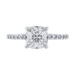 14K White Gold Classic Diamond Accented Ring - Nazarelle