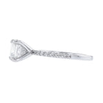 14K White Gold Classic Diamond Accented Ring - Nazarelle