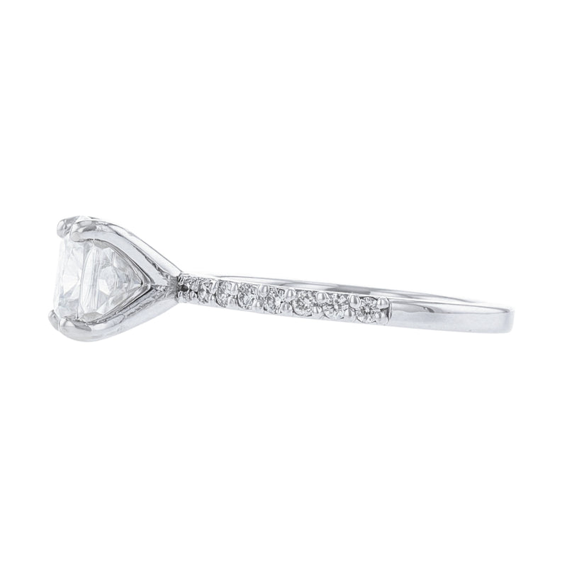 14K White Gold Classic Diamond Accented Ring - Nazarelle