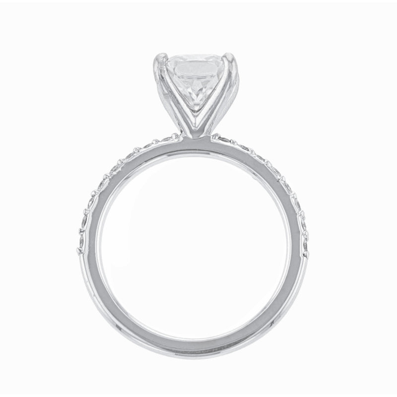 14K White Gold Classic Diamond Accented Ring - Nazarelle