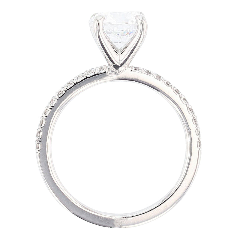 14K White Gold Round Diamond Engagement Ring - Nazarelle