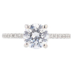 14K White Gold Round Diamond Engagement Ring - Nazarelle