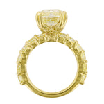 18K Yellow Gold Cushion Brilliant Cut Yellow Diamond Ring - Nazarelle