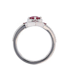 18K White Gold Ruby and Diamond Engagement Ring - Nazarelle