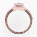 14K Rose Gold Round Diamond Engagement Ring - Nazarelle