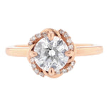 14K Rose Gold Round Diamond Engagement Ring - Nazarelle