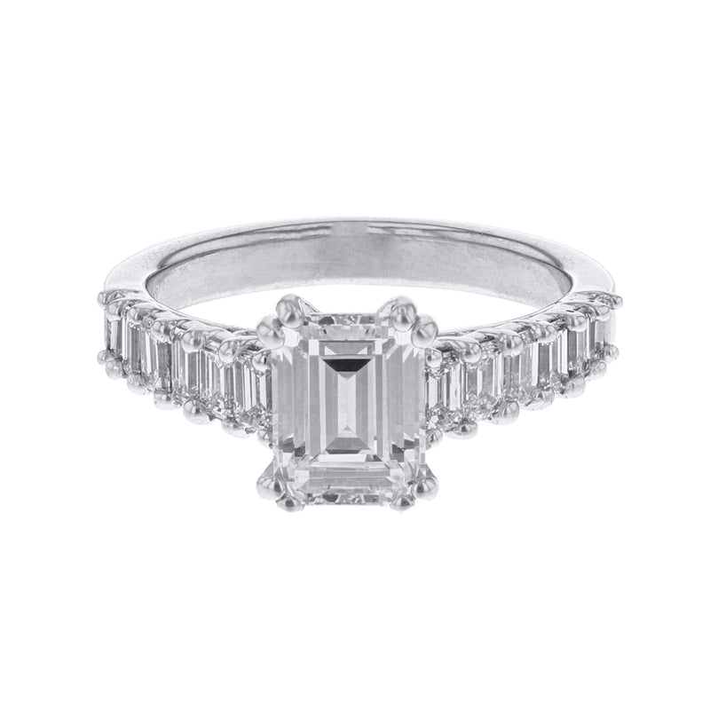 Emerald Cut Accented Diamond Ring, 1.30ct. - Nazarelle