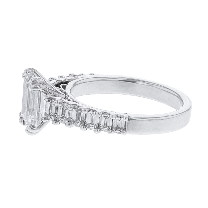 Emerald Cut Accented Diamond Ring, 1.30ct. - Nazarelle