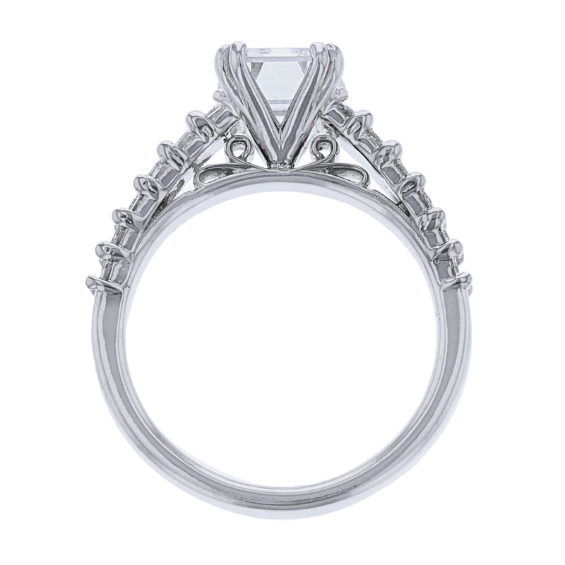Emerald Cut Accented Diamond Ring, 1.30ct. - Nazarelle